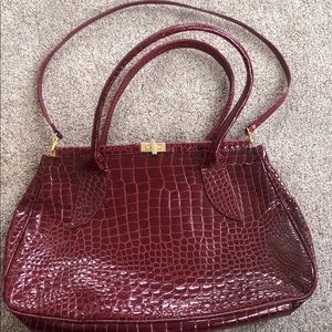 Red Italian leather bag
